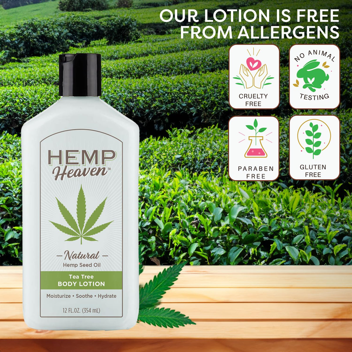 12 oz Hemp Heaven Tea Tree Body Lotion