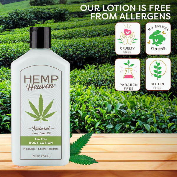 12 oz Hemp Heaven Tea Tree Body Lotion