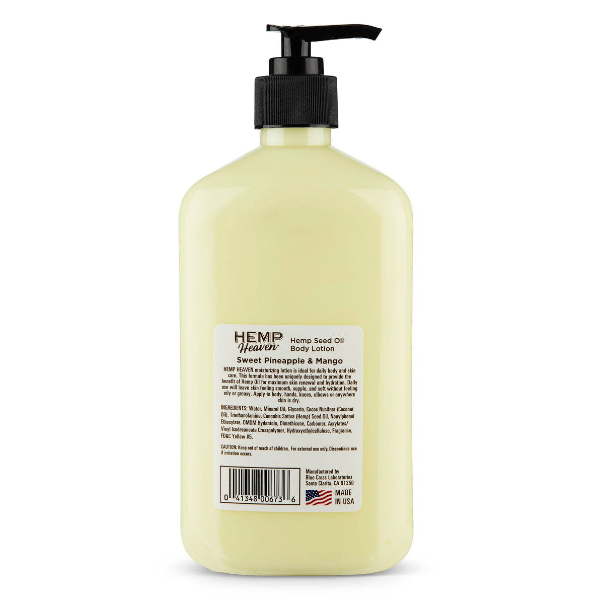 18oz Hemp Heaven Pineapple-Mango Lotion with Pump 673