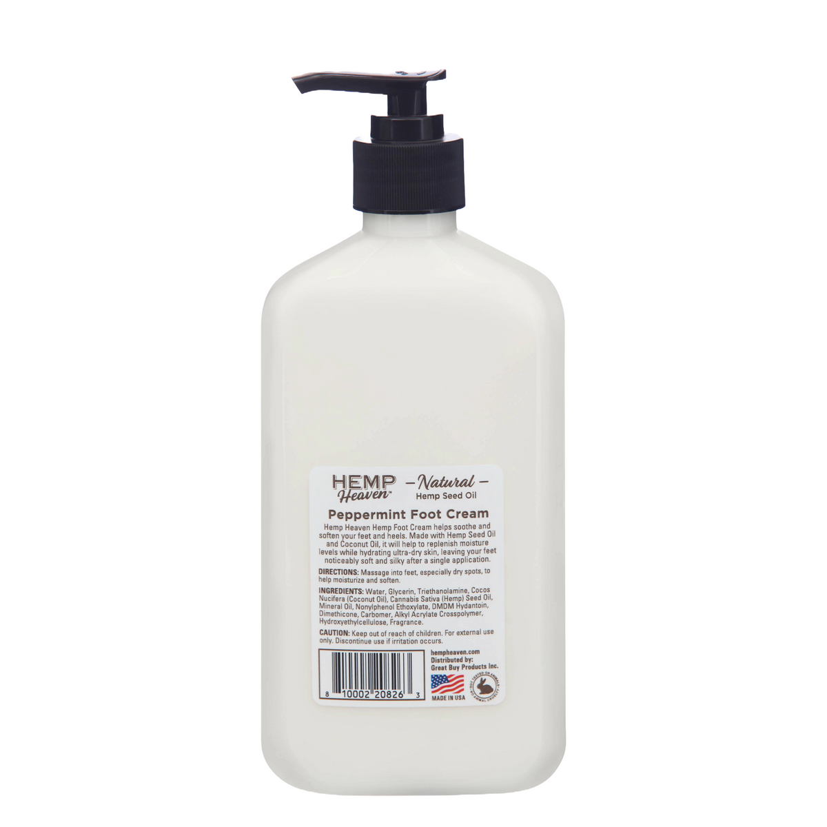 18oz Hemp & Peppermint Foot Cream