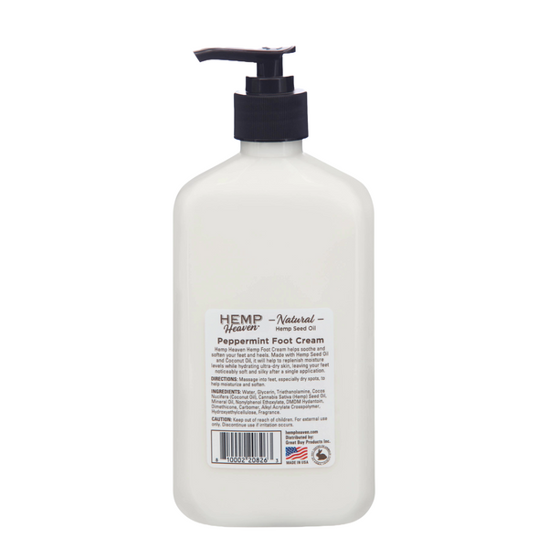 18oz Hemp & Peppermint Foot Cream