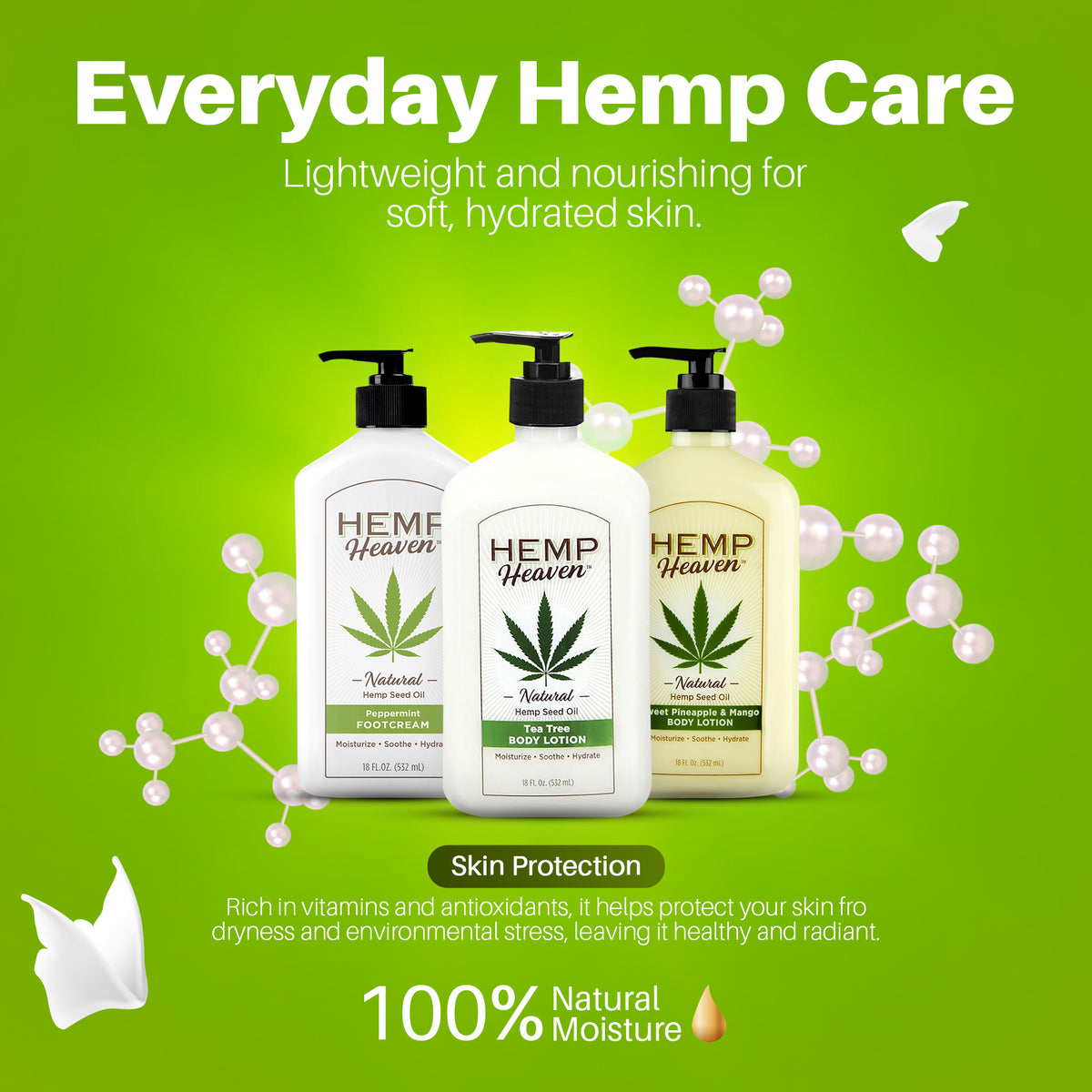 18 oz Hemp Heaven Tea Tree Body Lotion