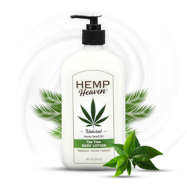 Hemp Lotion - Natural Hemp Seed Oil, Paraben-Free, 18 oz, Made in USA, Nourishing for Men & Women, EWG Verified, Anti-Aging (Tea Tree) Visit the Hemp Heaven Store