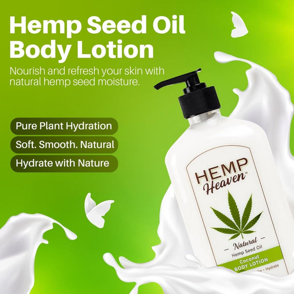 Hemp Lotion - Natural Hemp Seed Oil, Paraben-Free, 18 oz, Made in USA, Nourishing for Men & Women, EWG Verified, Anti-Aging (Coconut)