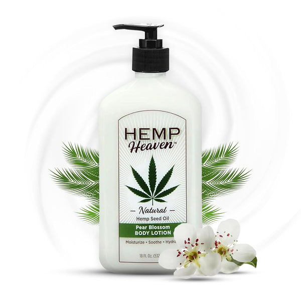Hemp Lotion - Natural Hemp Seed Oil, Paraben-Free, 18 oz, Made in USA, Nourishing for Men & Women, EWG Verified, Anti-Aging (Pear Blossom)