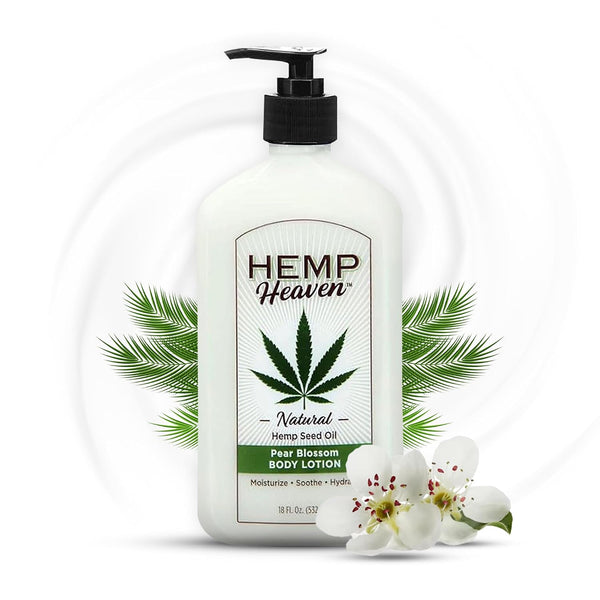 Hemp Lotion - Natural Hemp Seed Oil, Paraben-Free, 18 oz, Made in USA, Nourishing for Men & Women, EWG Verified, Anti-Aging (Pear Blossom)