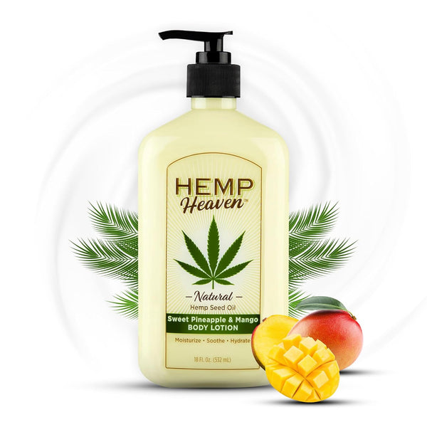Hemp Lotion - Natural Hemp Seed Oil, Paraben-Free, 18 oz, Made in USA, Nourishing for Men & Women, EWG Verified, Anti-Aging (Sweet Pinapple & Mango)