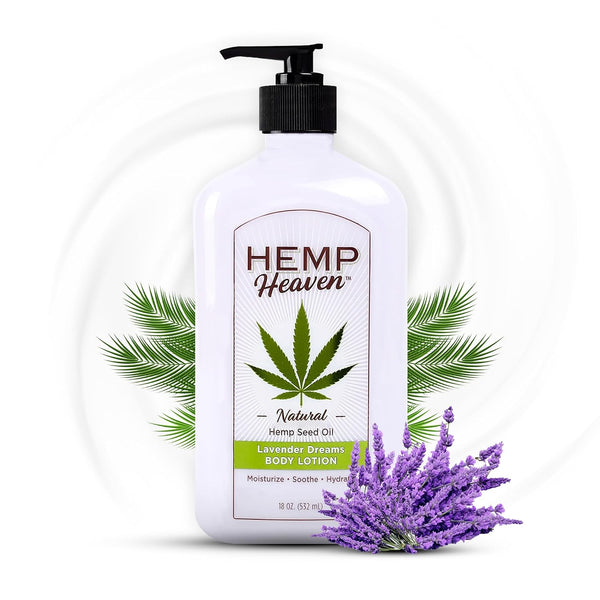 Hemp Lotion - Natural Hemp Seed Oil, Paraben-Free, 18 oz, Made in USA, Nourishing for Men & Women, EWG Verified, Anti-Aging (Lavender)